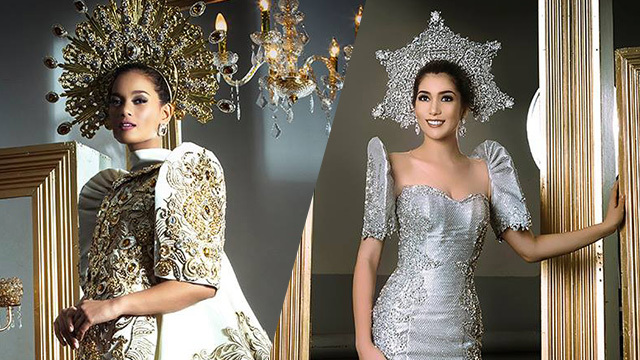 FLORES DE MAYO FASHIONS. Charmaine Elima and Dane Felisse Marasigan. Photos courtesy of Raymond Saldaña/Bb Pilipinas 