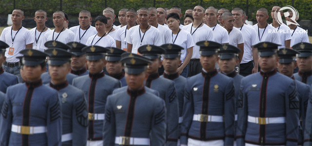 HELL WEEK. Around 297 PMA plebes who will become future members of Class 2021 go through their rite of passage on April 1, 2017. All photos by Mau Victa/Rappler      