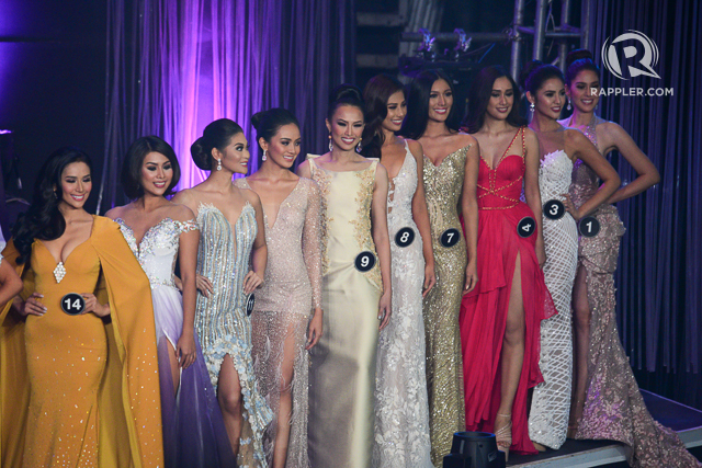 ELEGANT. The ladies during the evening gown portion. Photo by Rappler 