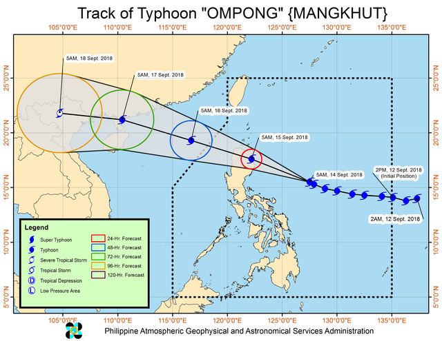 Signal No. 3 in 3 areas as Ompong threat increases